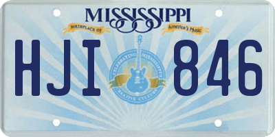 MS license plate HJI846