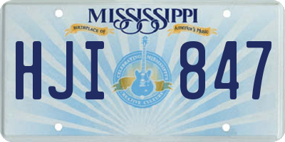 MS license plate HJI847