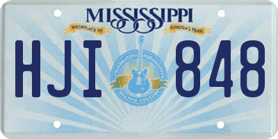 MS license plate HJI848