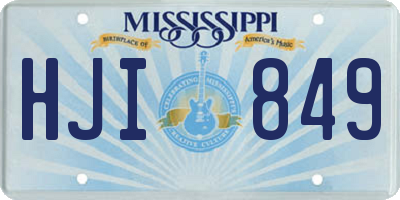 MS license plate HJI849