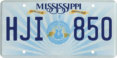 MS license plate HJI850