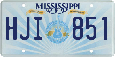 MS license plate HJI851