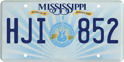 MS license plate HJI852