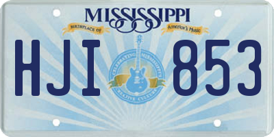 MS license plate HJI853