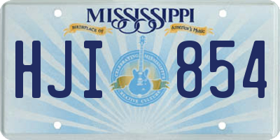 MS license plate HJI854