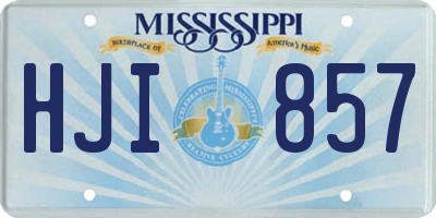 MS license plate HJI857