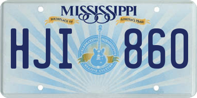 MS license plate HJI860