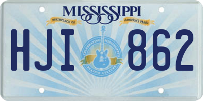 MS license plate HJI862