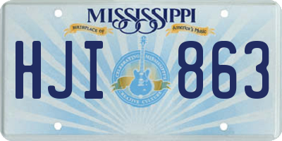 MS license plate HJI863