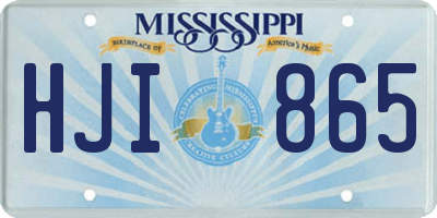MS license plate HJI865