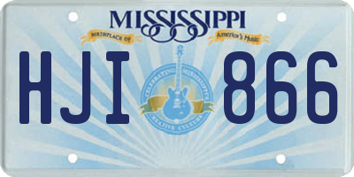 MS license plate HJI866