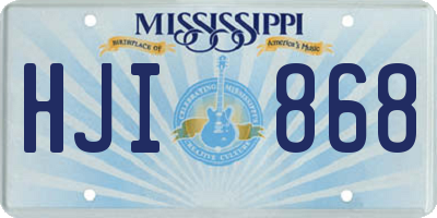 MS license plate HJI868