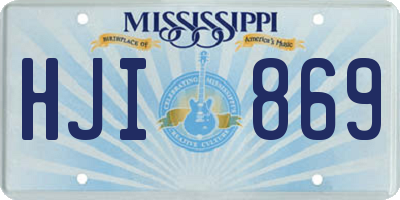MS license plate HJI869