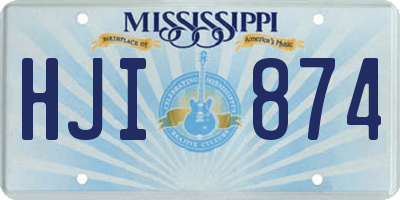 MS license plate HJI874
