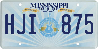 MS license plate HJI875