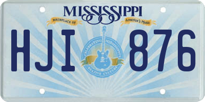 MS license plate HJI876