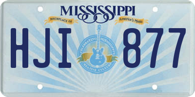 MS license plate HJI877