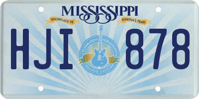 MS license plate HJI878