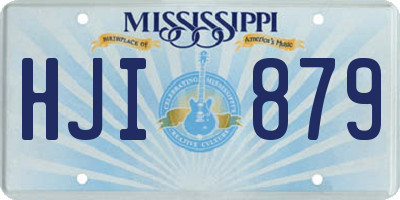 MS license plate HJI879