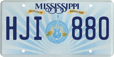 MS license plate HJI880