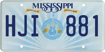 MS license plate HJI881