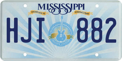 MS license plate HJI882