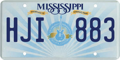 MS license plate HJI883