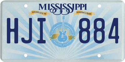 MS license plate HJI884