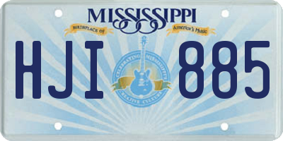 MS license plate HJI885