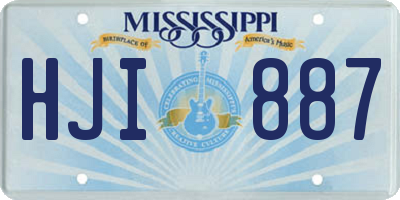 MS license plate HJI887