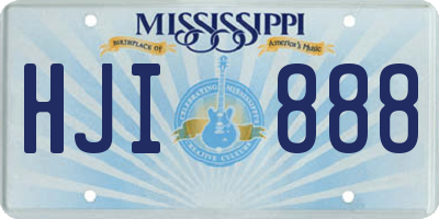 MS license plate HJI888