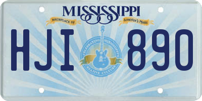 MS license plate HJI890