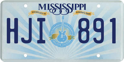 MS license plate HJI891