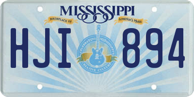 MS license plate HJI894