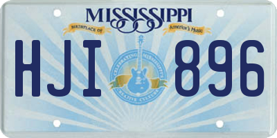 MS license plate HJI896
