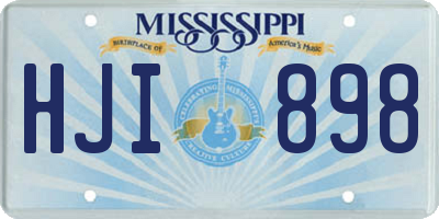 MS license plate HJI898