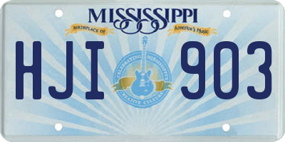 MS license plate HJI903