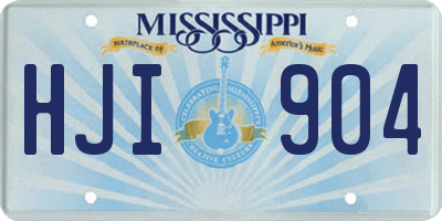 MS license plate HJI904