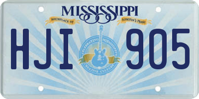 MS license plate HJI905