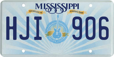 MS license plate HJI906