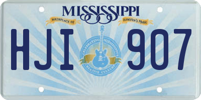 MS license plate HJI907