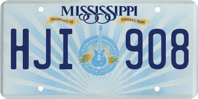 MS license plate HJI908