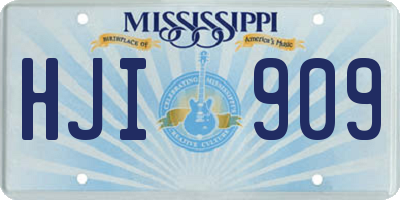 MS license plate HJI909