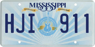 MS license plate HJI911