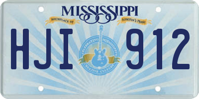 MS license plate HJI912