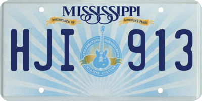 MS license plate HJI913