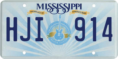 MS license plate HJI914