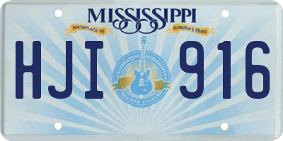MS license plate HJI916