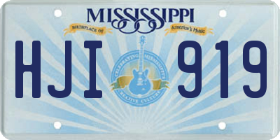 MS license plate HJI919