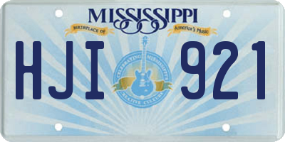 MS license plate HJI921